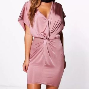 Rose Petite Kimono Wrap Bodycon Dress
